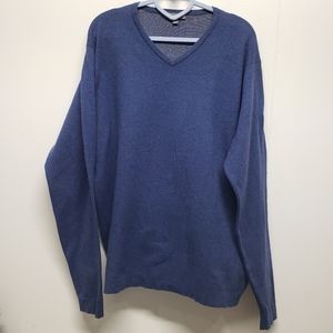 Peter Millar Sweater Mens Large Blue Crown Sport Pullover V-Neck Golf Stretch